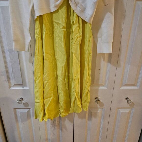 Anthropologie Cream and Yellow Midi Dress - Picture 5 of 8